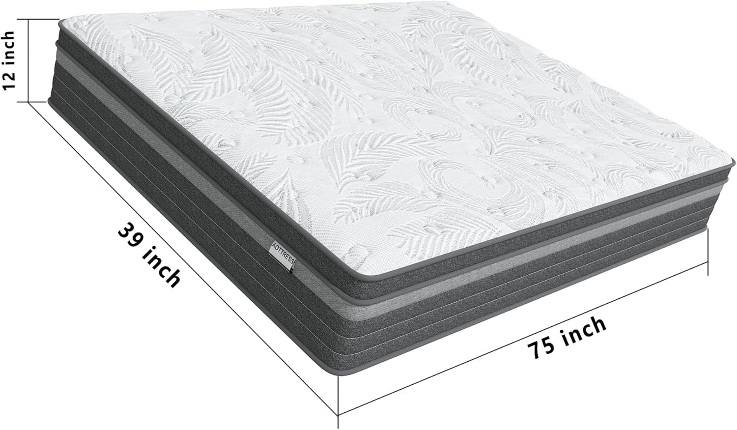 12″ Twin Hybrid Mattress in a Box – CertiPUR-US, 100 Night Trial
