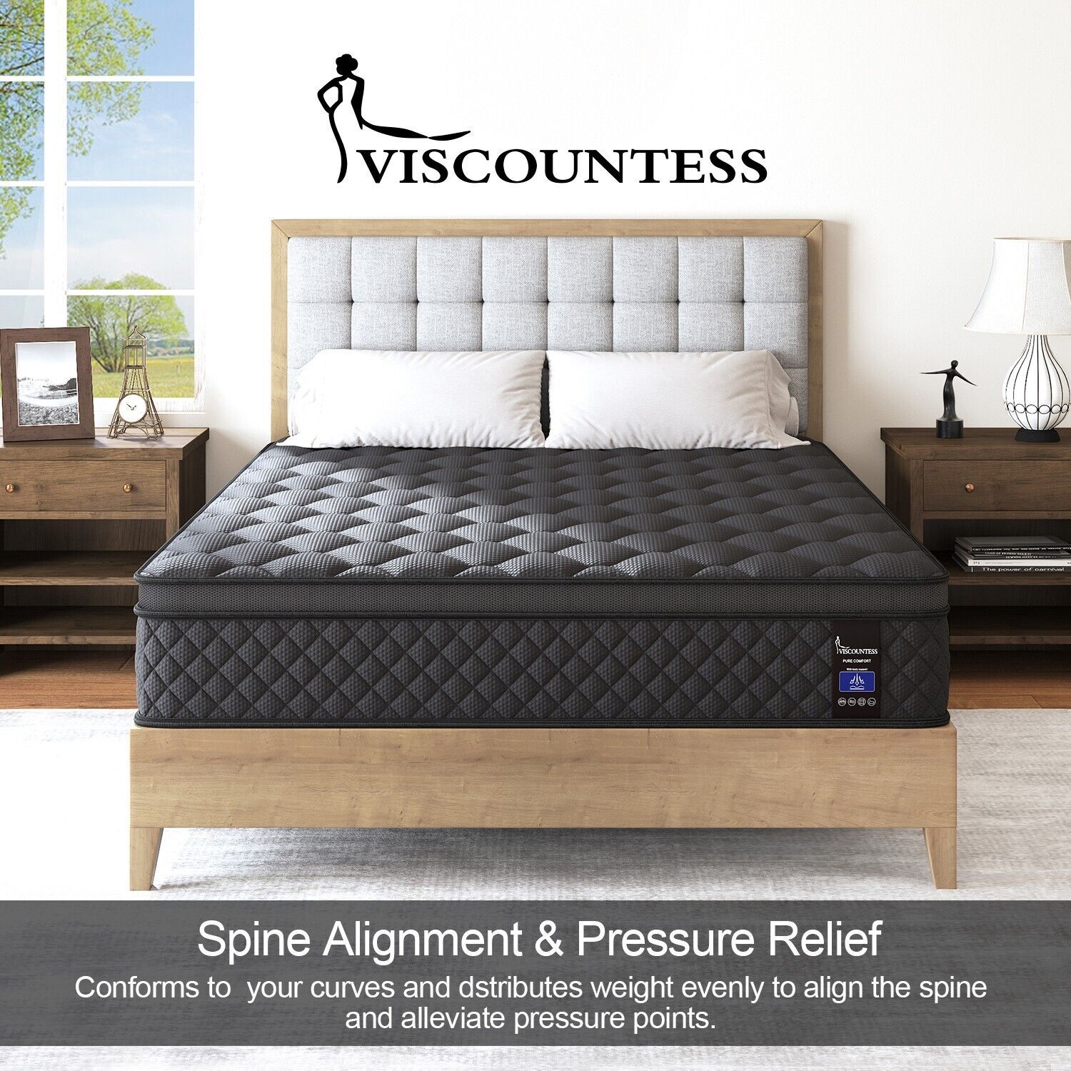 10″ 12″ 14″ Gel Memory Foam Mattress Twin Full Queen King Hybrid Spring In A Box
