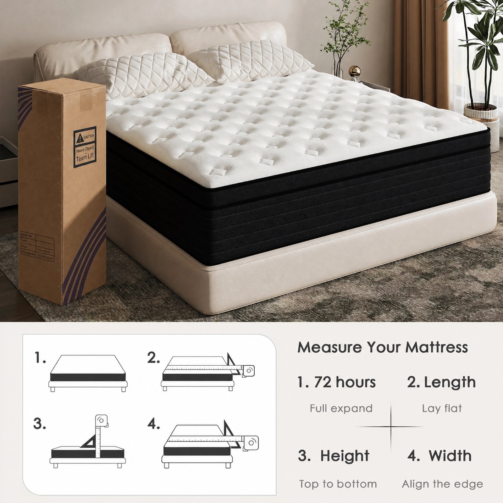 10 Inch Queen Gel Memory Foam Mattress Medium Firm
