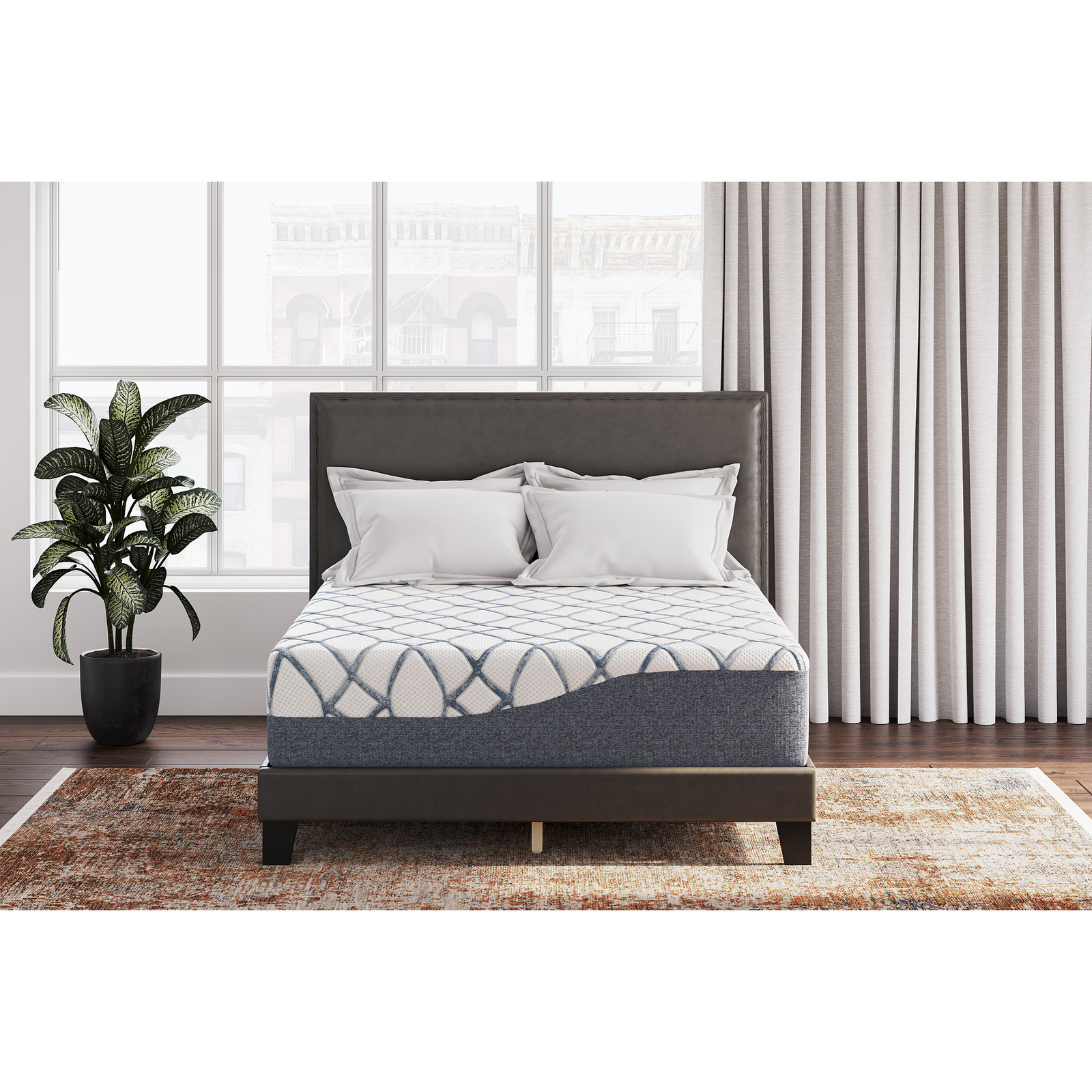 Signature Design by Ashley 14 Inch Chime Elite 2.0 King Mattress White/Blue