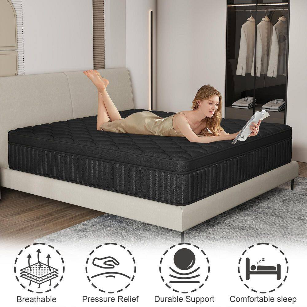 Comfort Queen Medium Memory Foam Hybrid 14 In. Bed-In-A-Box Mattress