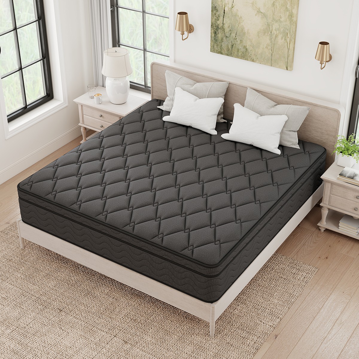 12″ Hybrid Mattress in a Box Gel Memory Foam Spring Twin Full Queen King Size