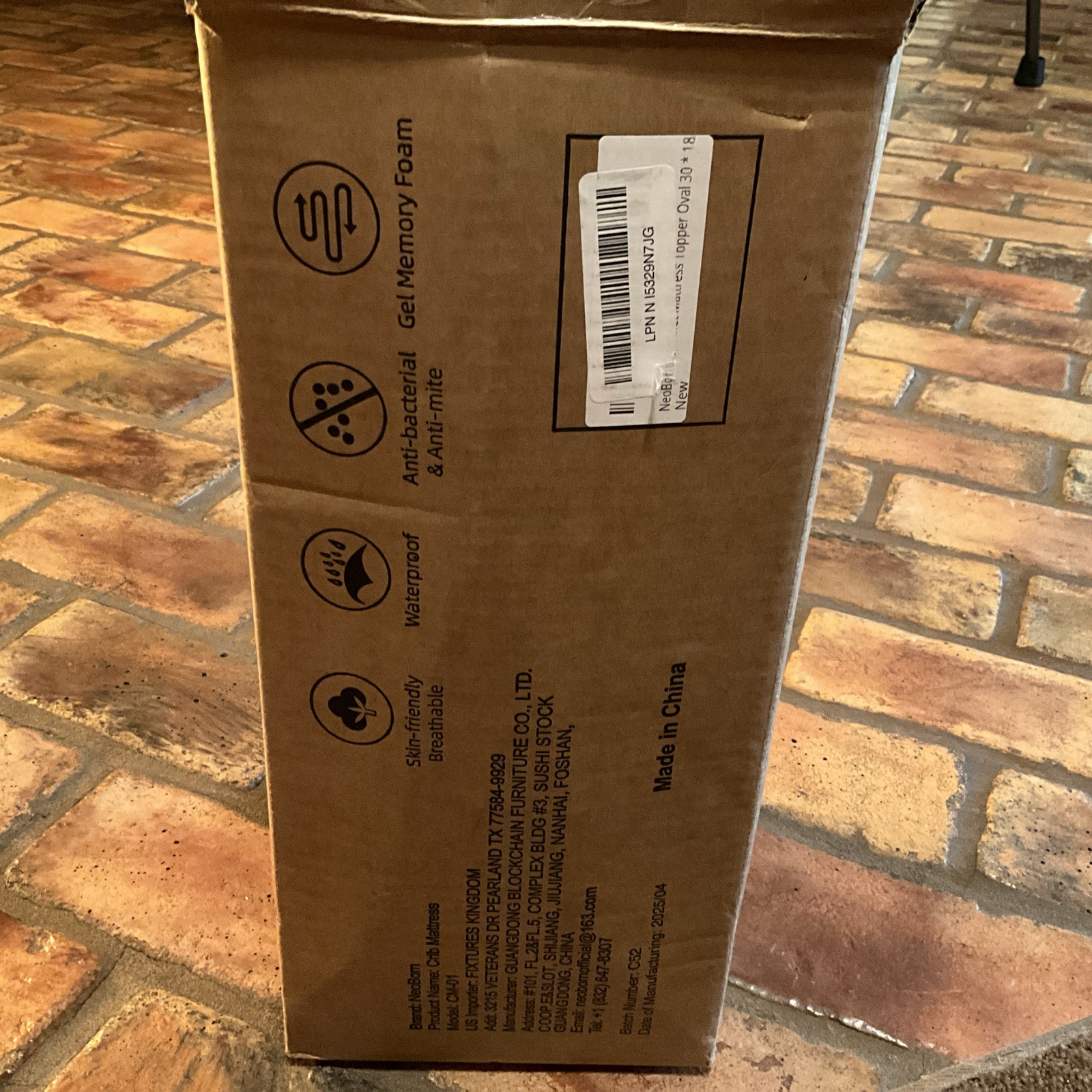 Neoborn Baby Bassinet Mattress Topper-30″ x 18″ x 2″ Dual Sided Gel Memory NIB!