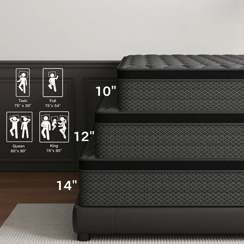 12inch Gel Memory Foam Mattress Hybrid Spring Twin Bed In A Box Share Full Size
