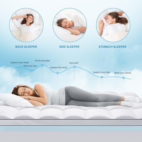 MASVIS Size Dual Layer 4 Inch Memory Foam King 2″Memory Foam+2″Mattress Topper