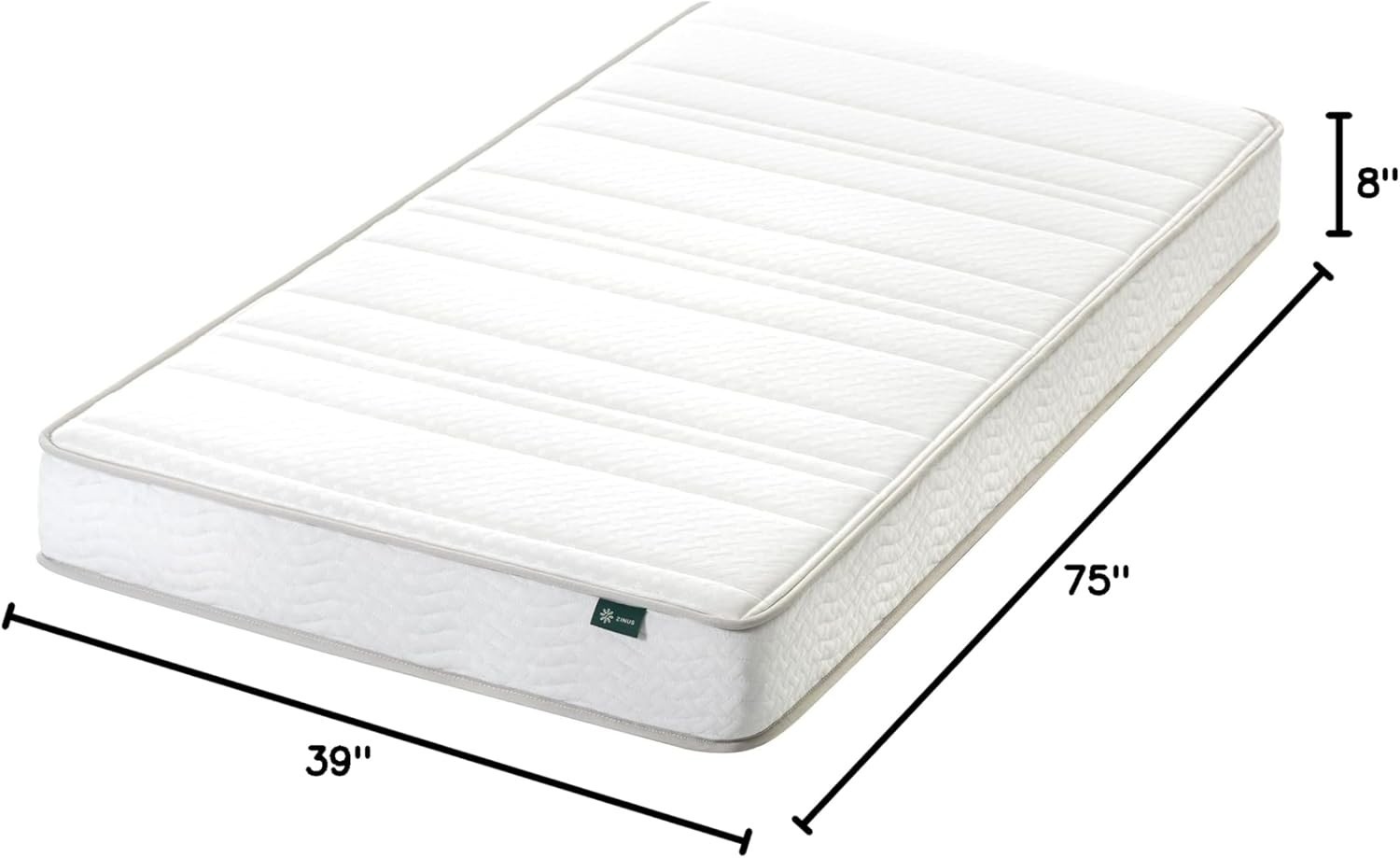 Certified Safe 8-Inch Hybrid Mattress – Twin, Medium Firmness, Durable Support