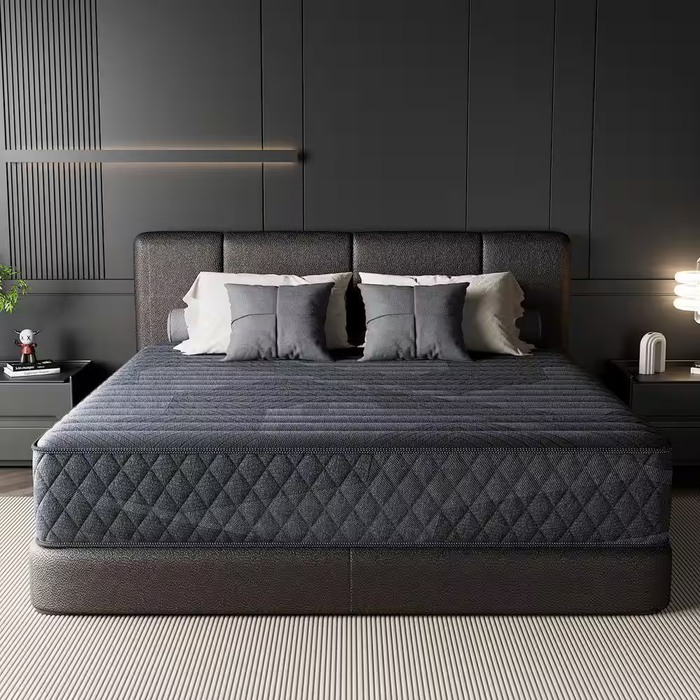 Cooling Breathable King Medium Hybrid Memory Foam 12 In. Bed-In-A-Box Mattress