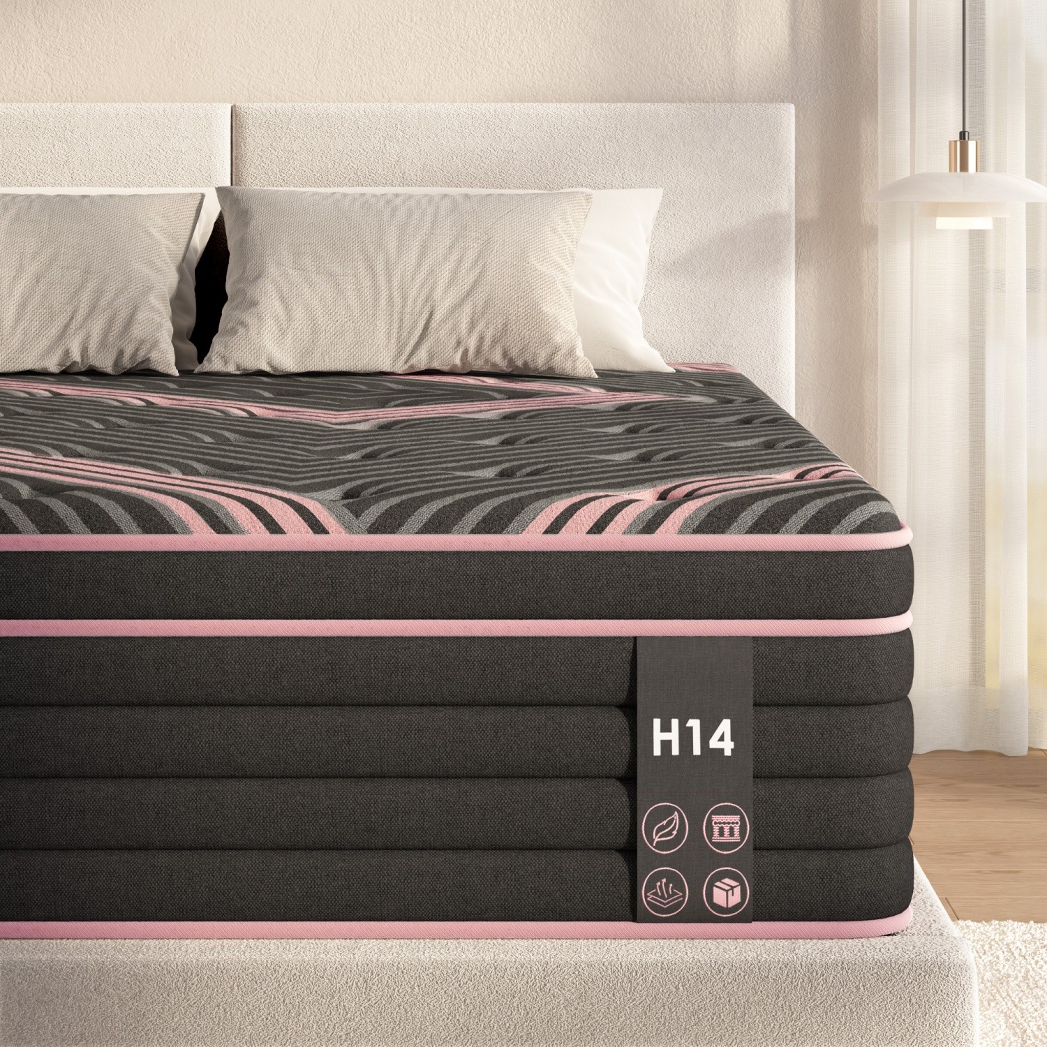 Twin/Queen/King Size 10″ Hybrid Mattress Memory Foam Pocket Springs CertiPUR-US