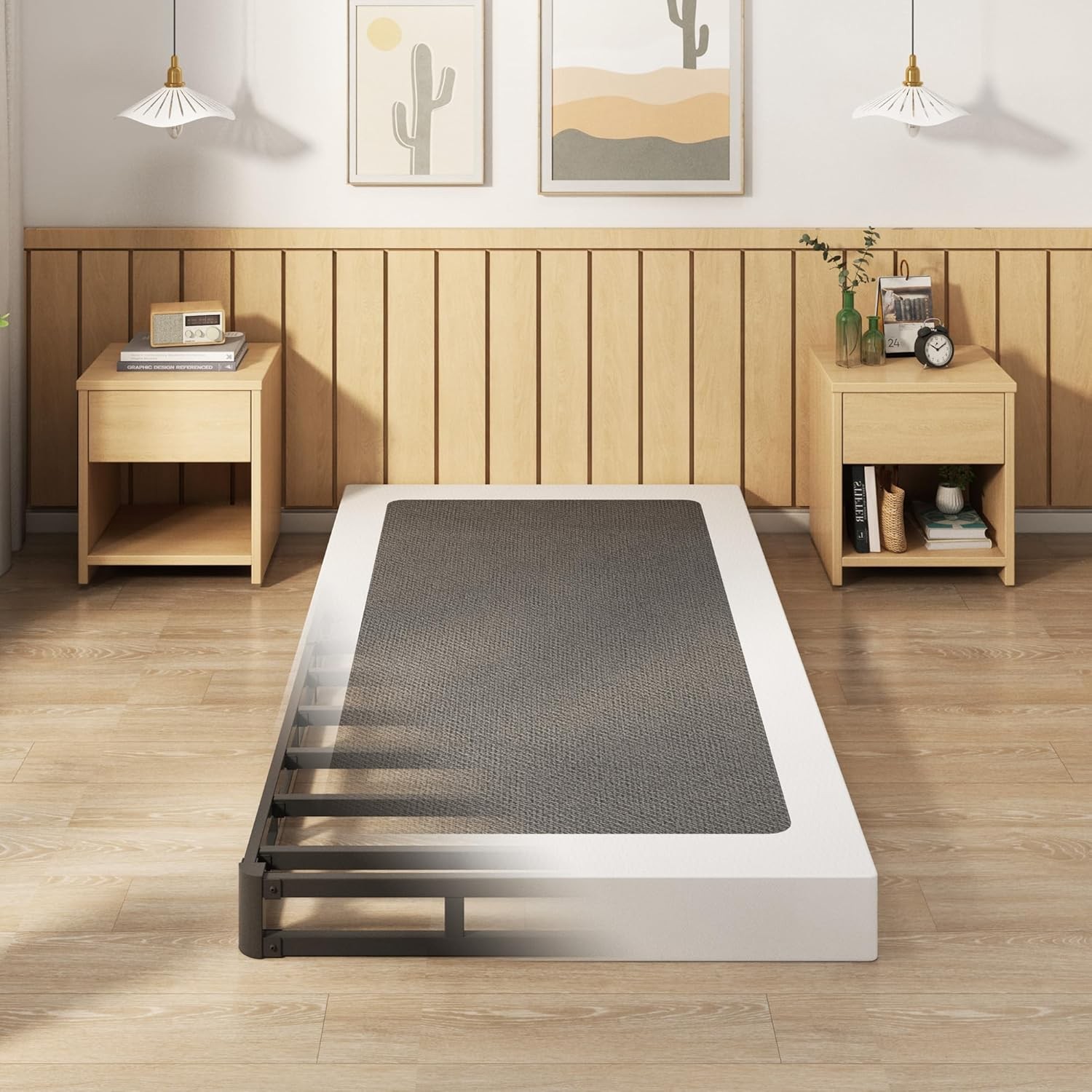 EMODA 4 Inch Twin Box Spring Heavy Duty Metal Mattress Foundation Bed