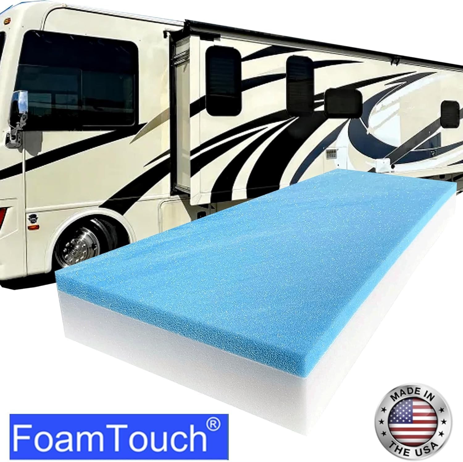 36″ Width x 72″ Length Camper/RV bunk Mattress W/ Gel Memory Foam -No Cover
