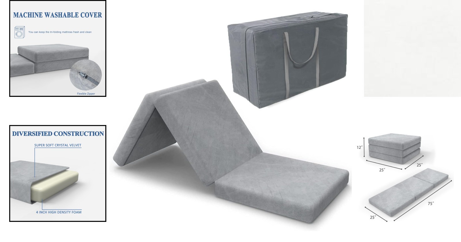 Tri-Fold Folding Mattress – 4