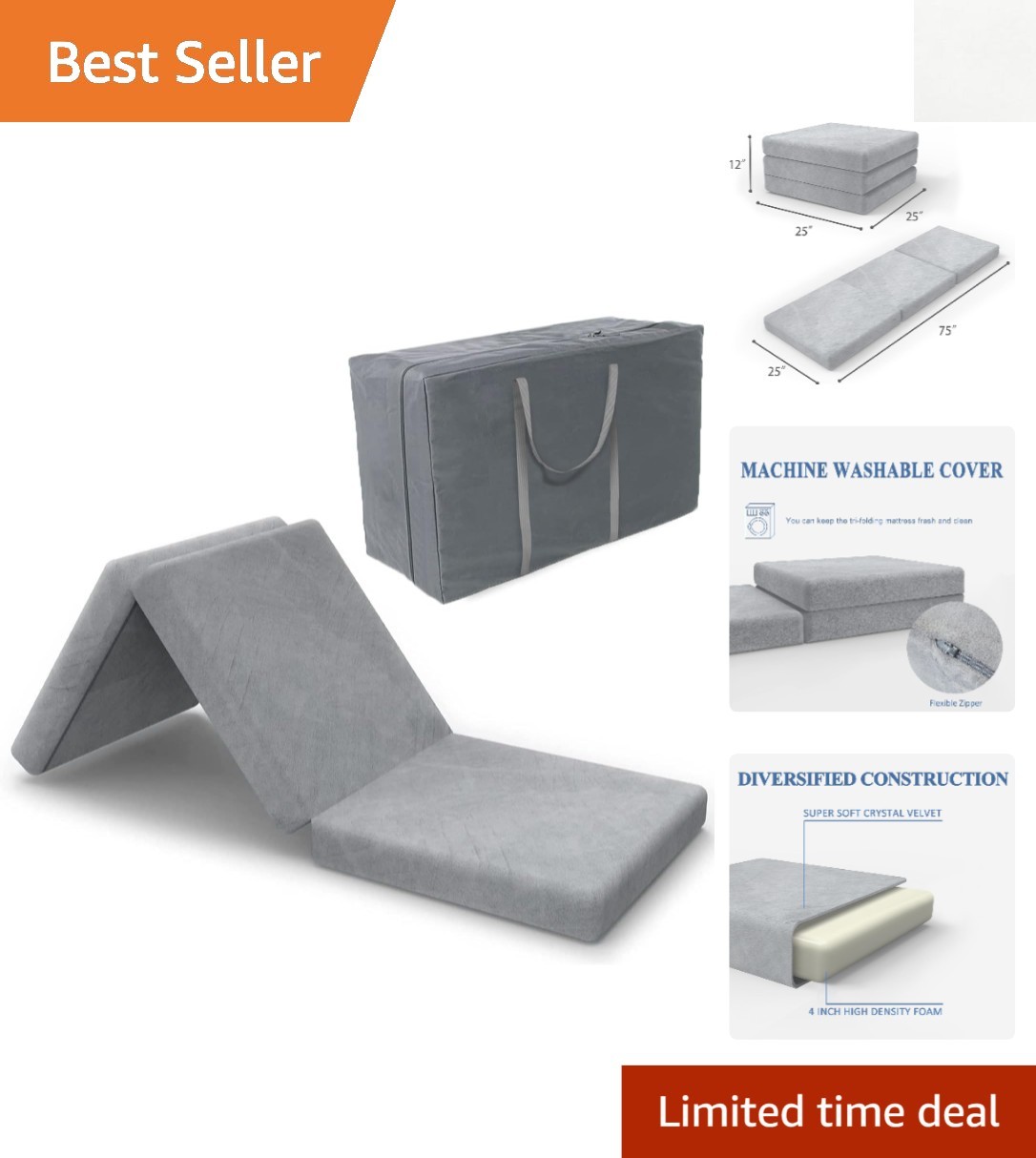 Tri-Fold Folding Mattress – 4