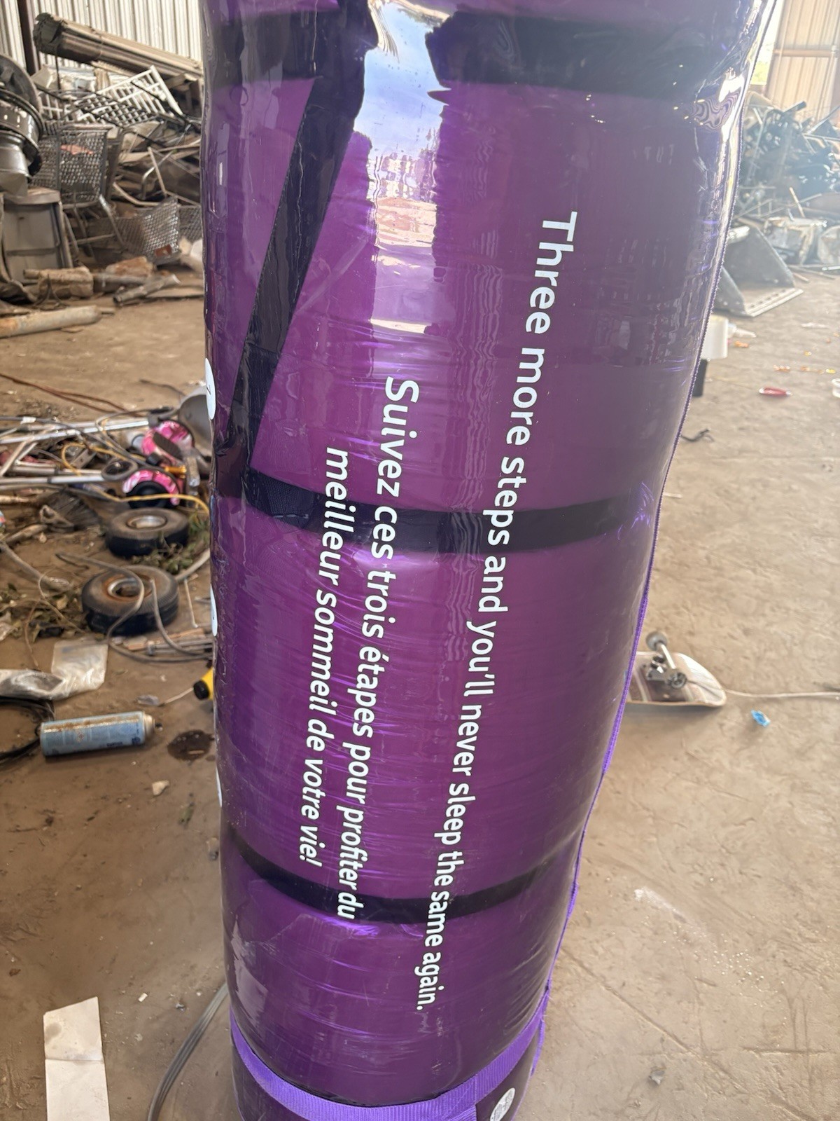 Purple Foam Yoga/Pilates Mat 24×75 in with Carrying Strap, Purple