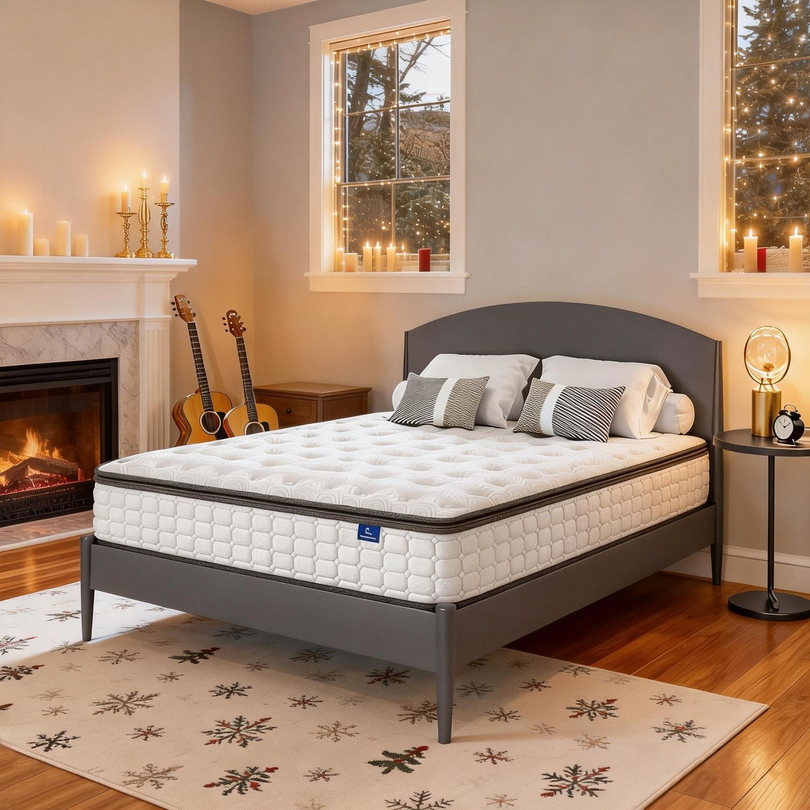 Queen Mattresses, 10 Inch Hybrid Pillow Queen Size Mattress in a Box, Memory Foa