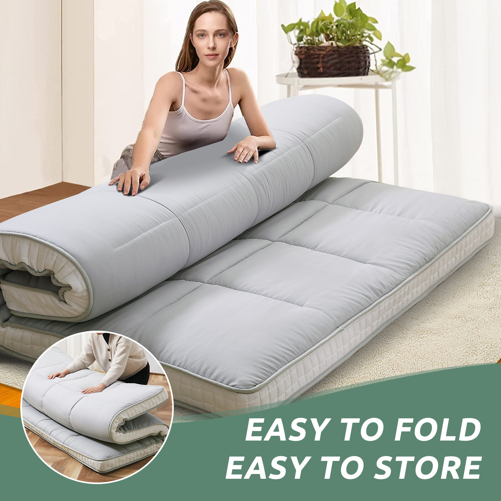 NAIZEA Floor Mattress Japanese Futon Mat Tatami Floor Cushion Twin/Full/Queen