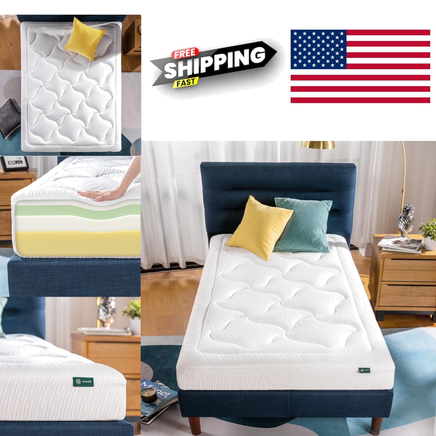 8 Inch Twin Cloud Memory Foam Mattress Pressure Relieving Mattress in A Box