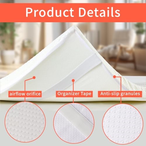 Lash Bed Topper Memory Foam Topper for Massage Bed,Memory 73x29x2 inch White