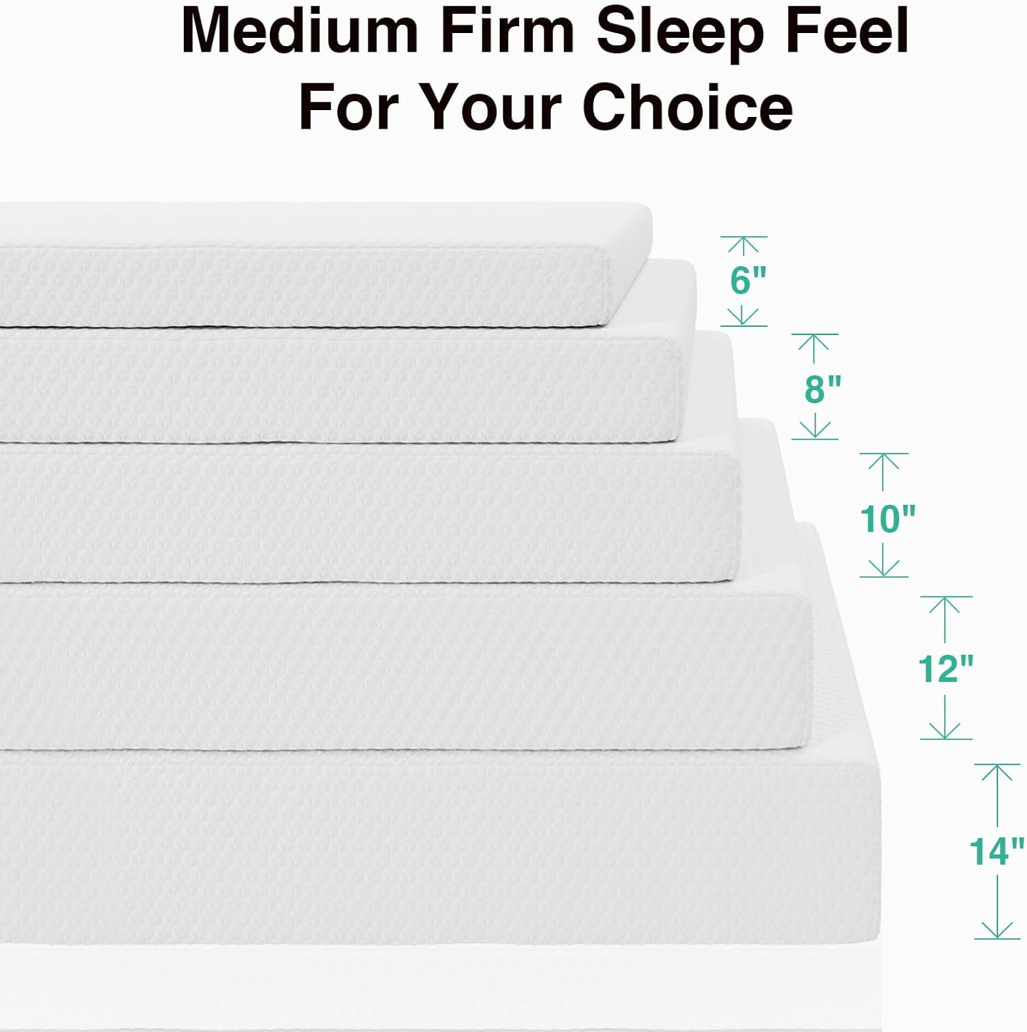 12 Inch King Memory Foam Mattress Bed in a Box Cooling Support Pressure Relief