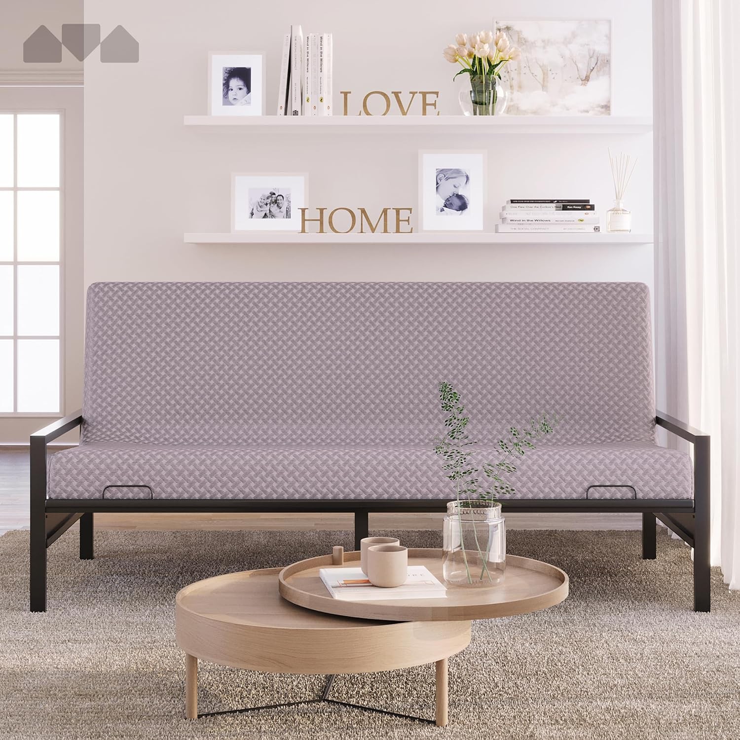 Memory Fo Futon Mattr – Full Size (Fre Not Included) (Grey)