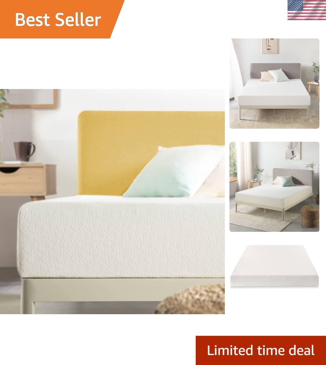 Eco-Friendly 8 Inch Memory Foam Mattress – Infused with Green Tea for Comfort