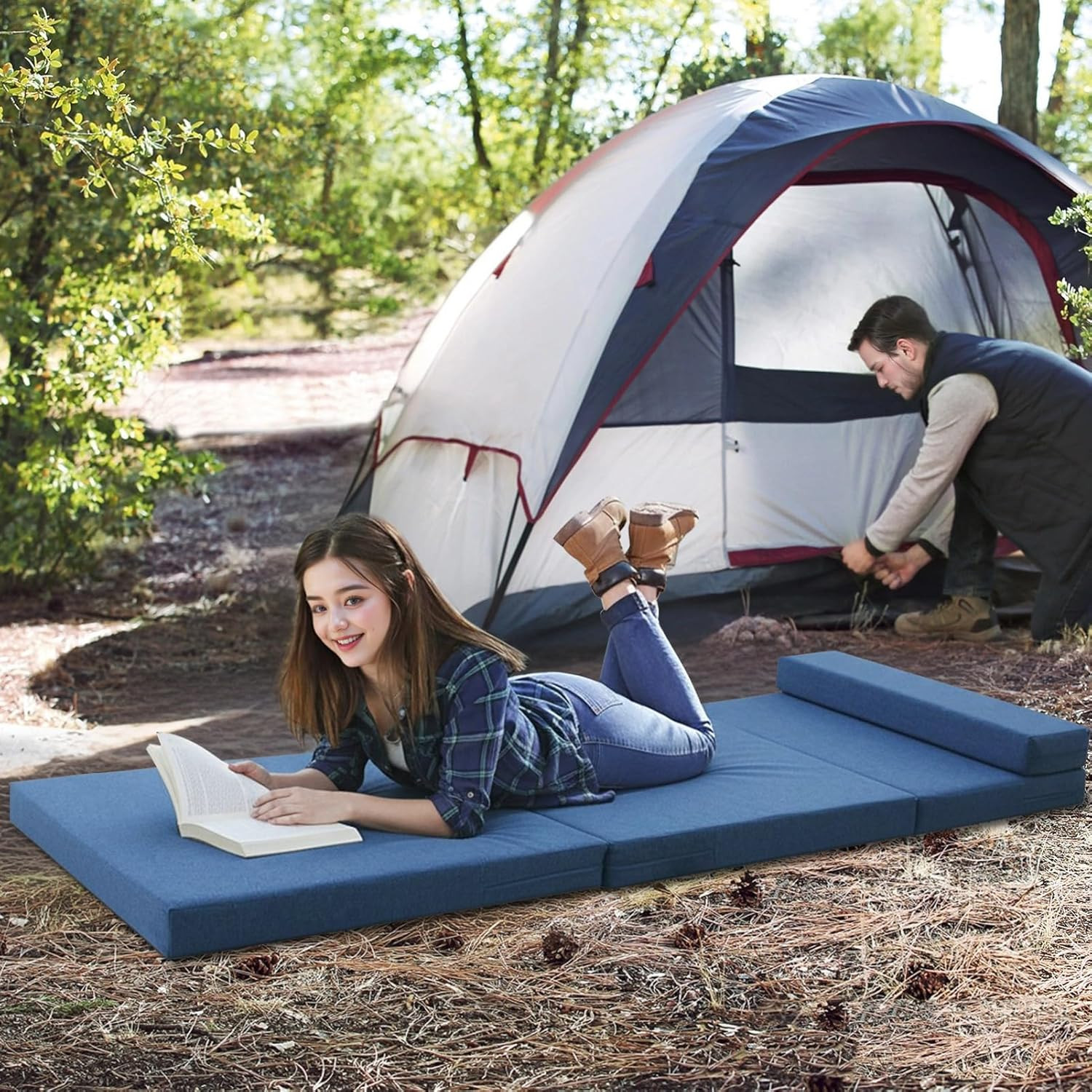 Portable Twin Folding Mattress – 3″ Thick Foam Floor Bed for Camping & Travel