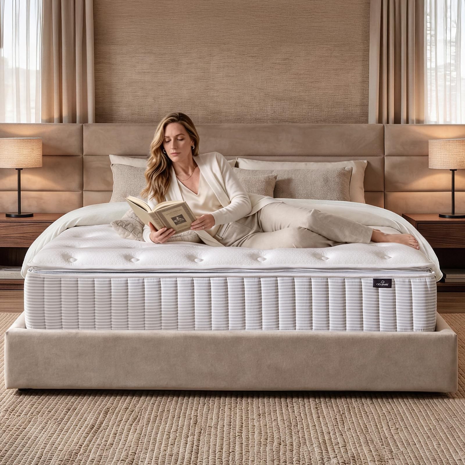 – 14 Inch King Size Mattress – Real Hybrid King Mattress Memory Foam, Reinfor…