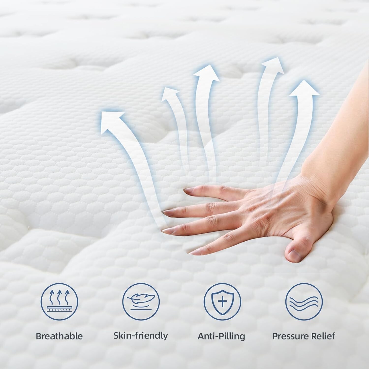 Full Size Mattress, 10 Inch Full Mattress, Hybrid Mattress in a Box with Spring