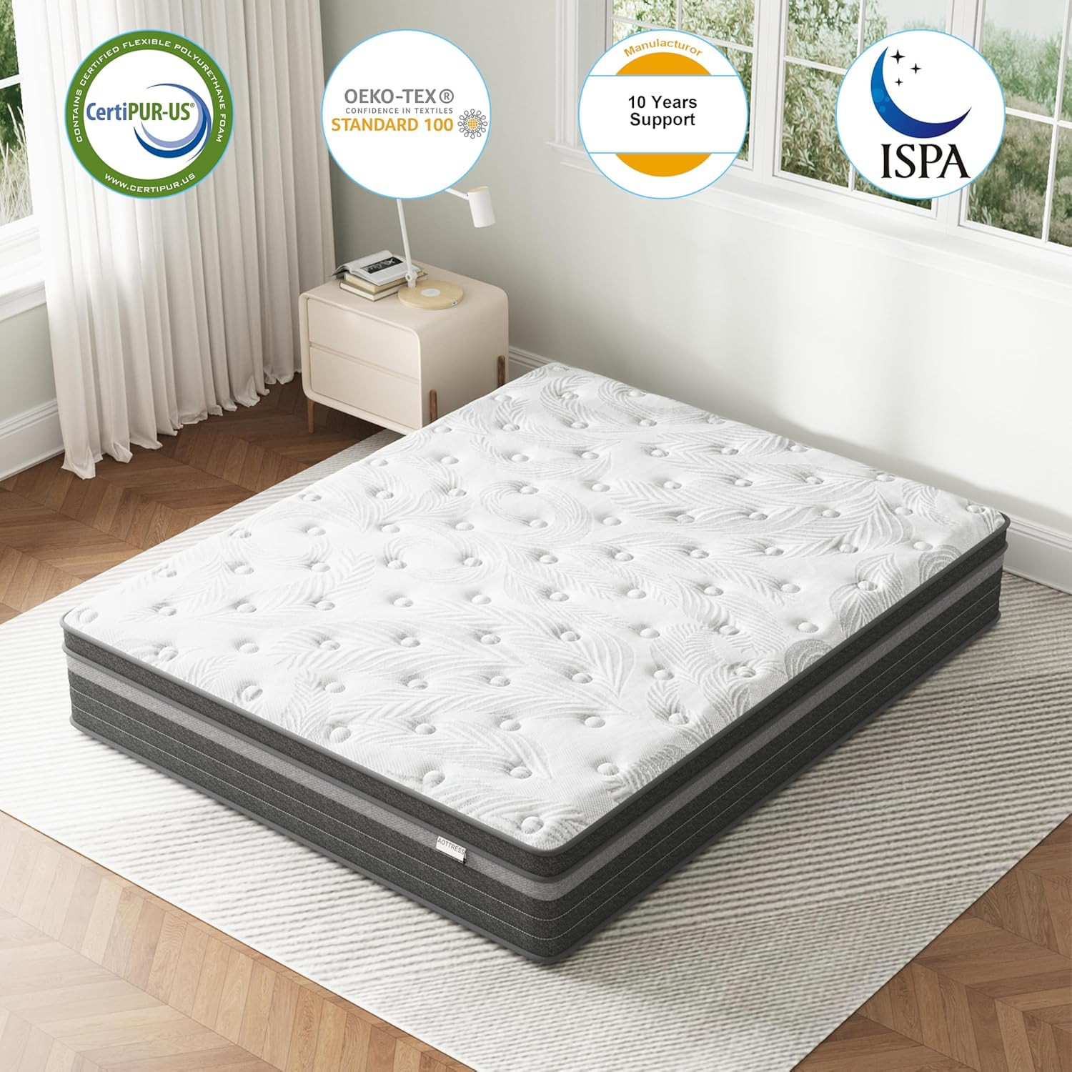 12″ Twin Hybrid Mattress in a Box – CertiPUR-US, 100 Night Trial