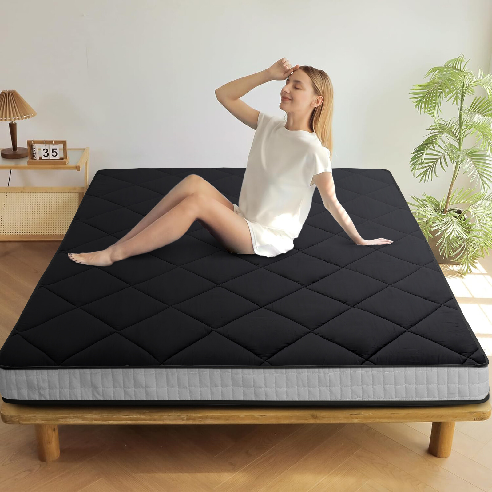 SLSY Japanese Floor Mattress Futon Mattress Foldable Diamond Pattern Mat Pad