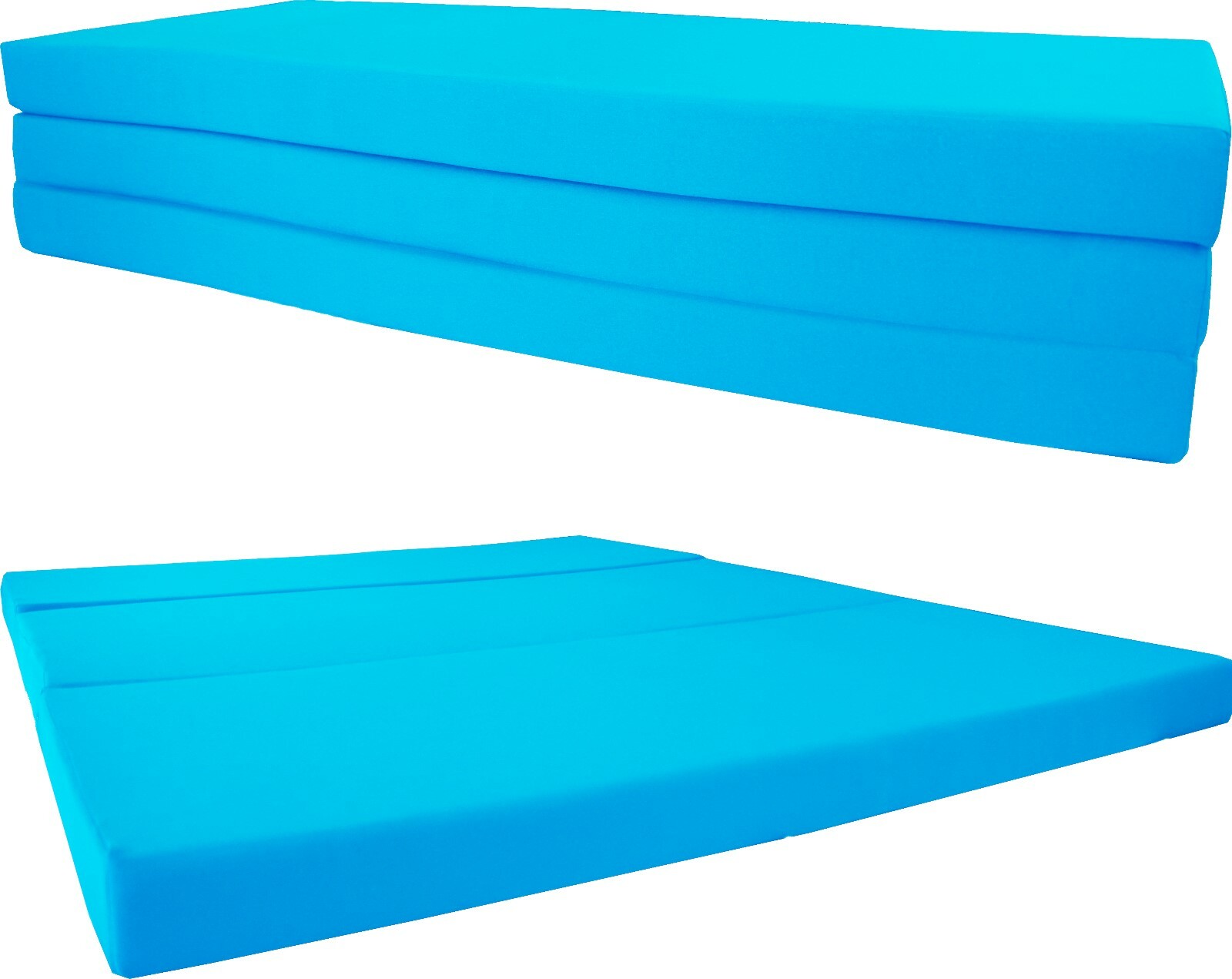 Queen Trifold Foam Beds, Sleeper Folding Mattress, 1.8 Density 4x60x80 Turquoise