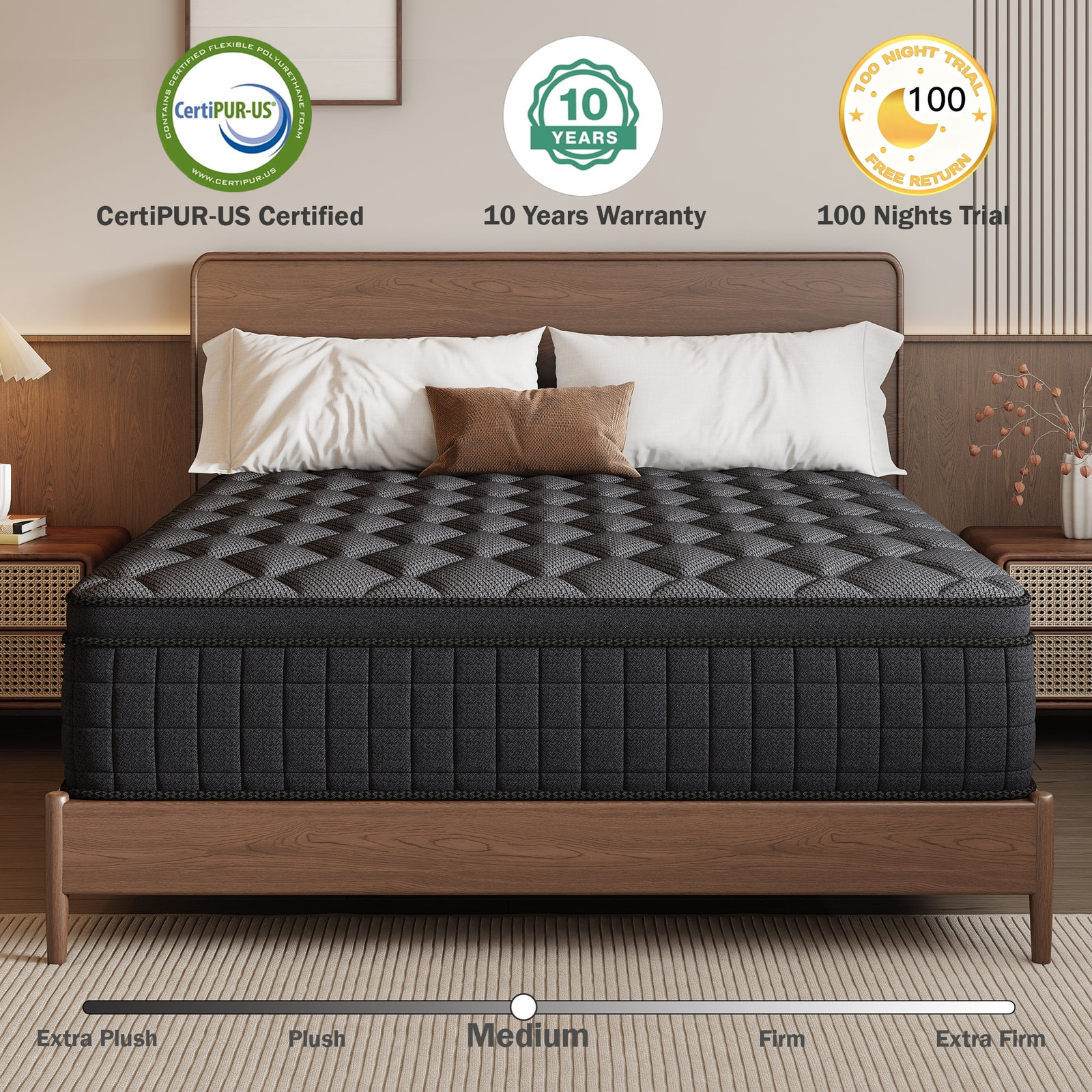 12 Inch Queen Hybrid Mattress in a Box, Cooling Gel Memory Foam Mattress with In