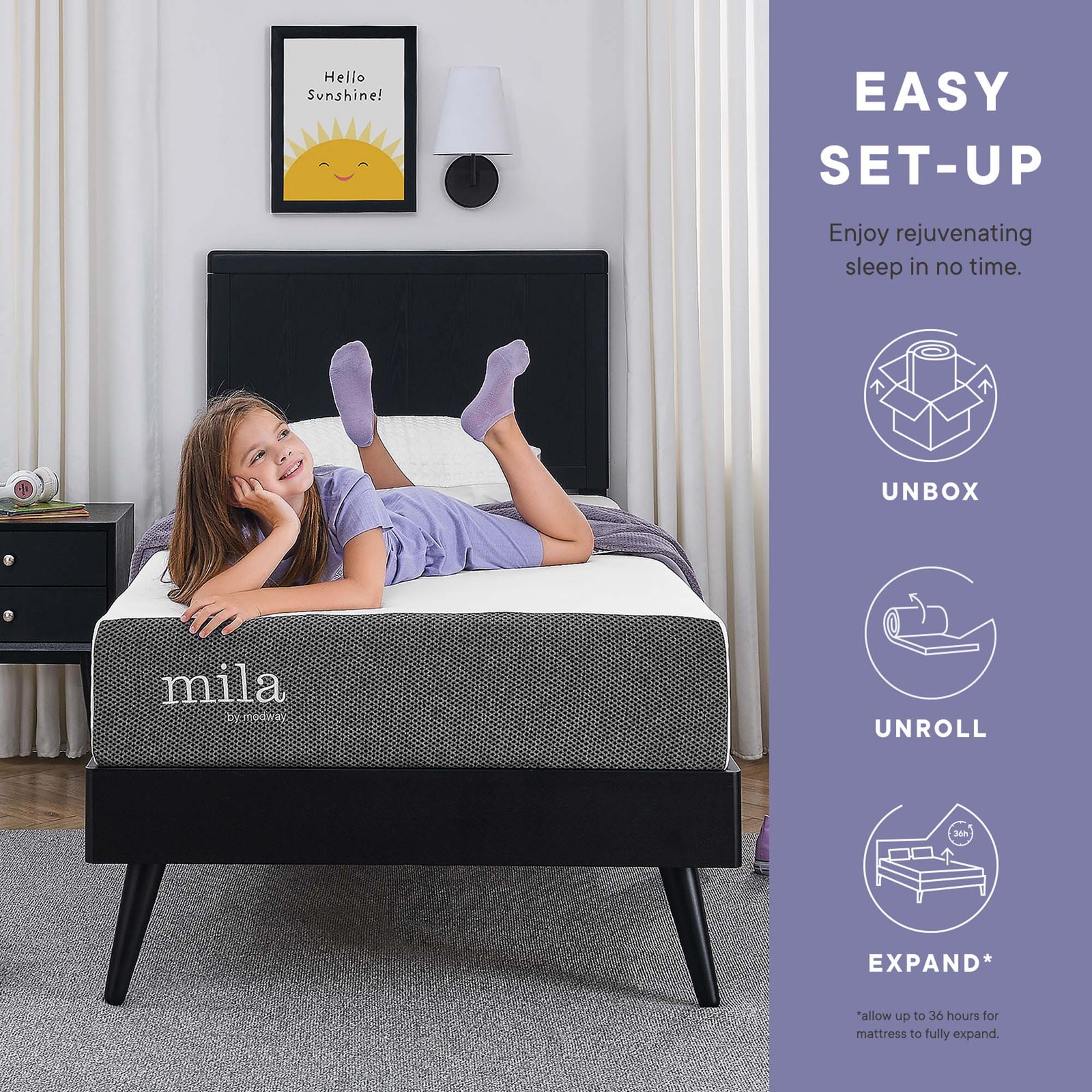 Modway Mila Firm 6″ Fiberglass Free Memory Foam Narrow Twin Mattress