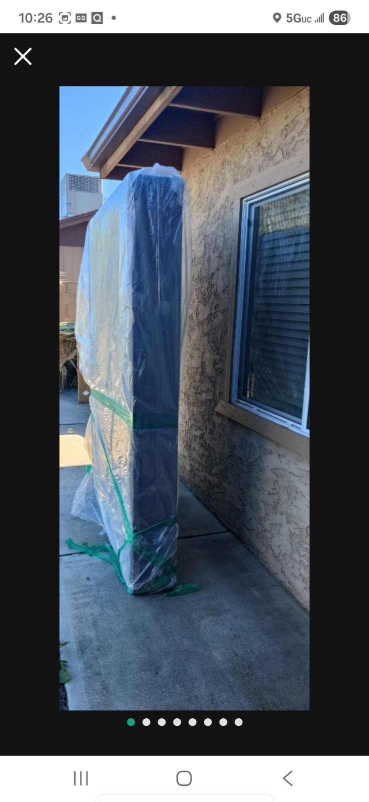 queen size mattress and box spring set, blue, used for 6 months, certipur