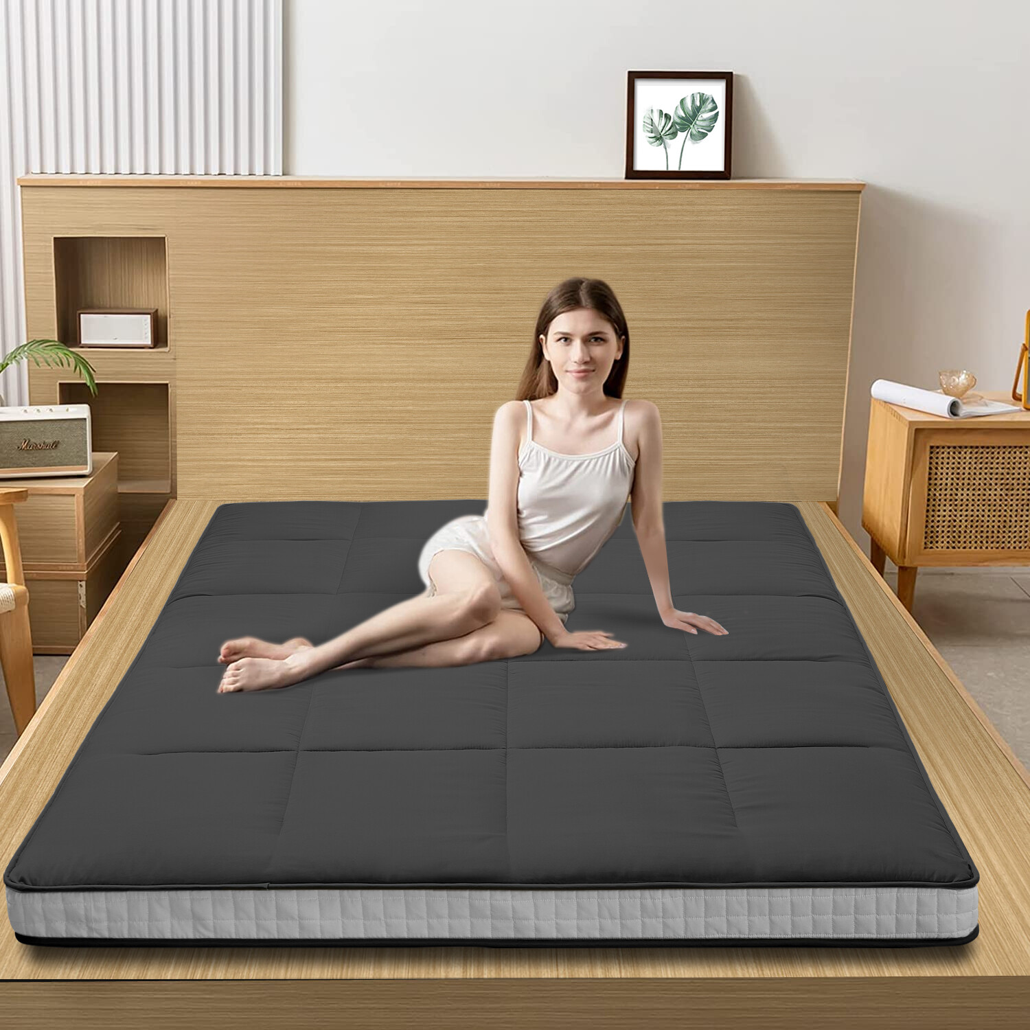 Japanese Floor Mattress Futon Mattress Foldable Mattress Roll Up Tatami 3 Sizes