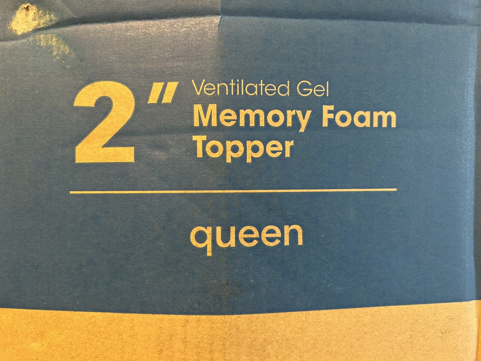 Mattress 2-Inch Ventilated Gel Memory Foam Topper Queen Blue New OPEN box