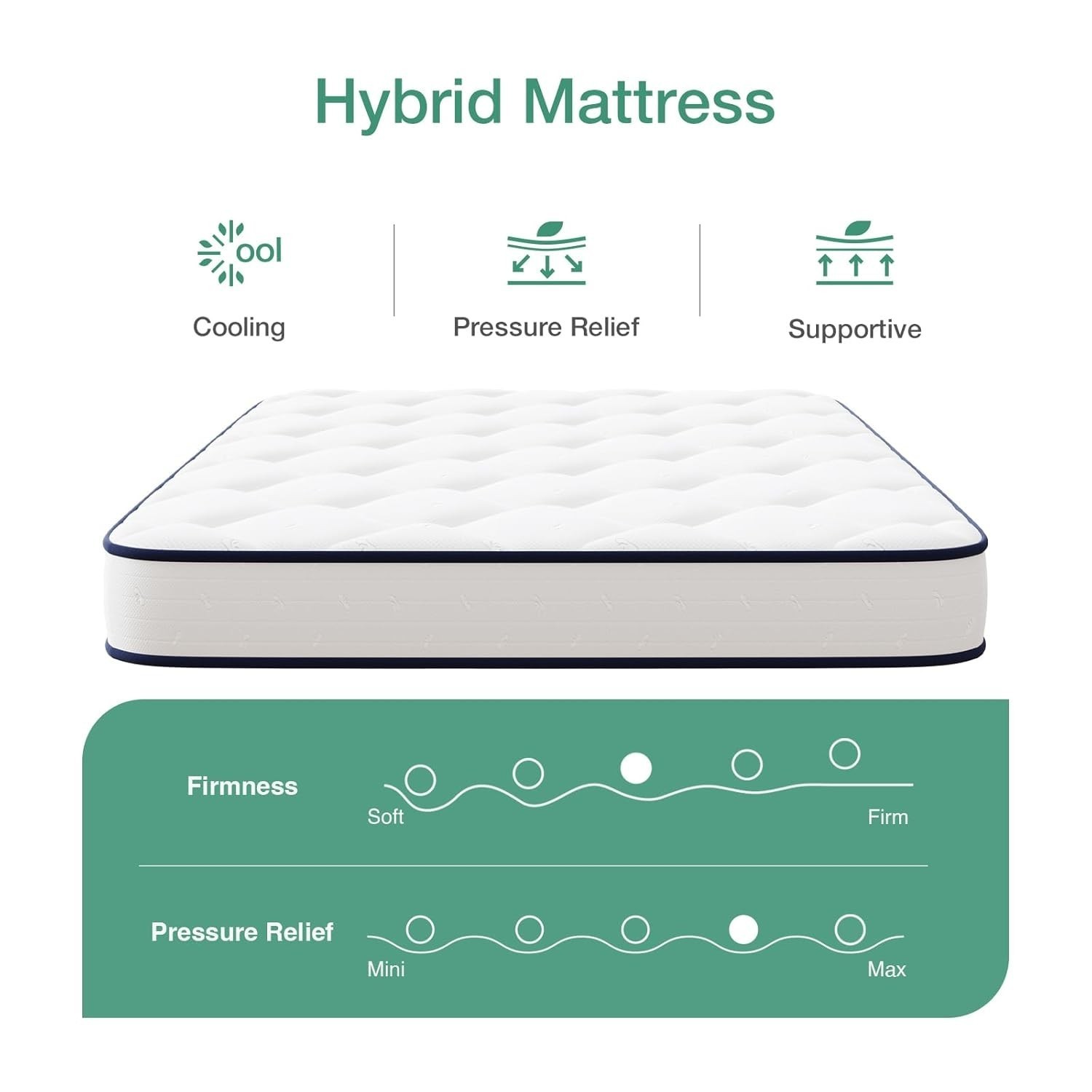 6 Inch Twin Mattress for Spine Support & Cooling Comfort Bed