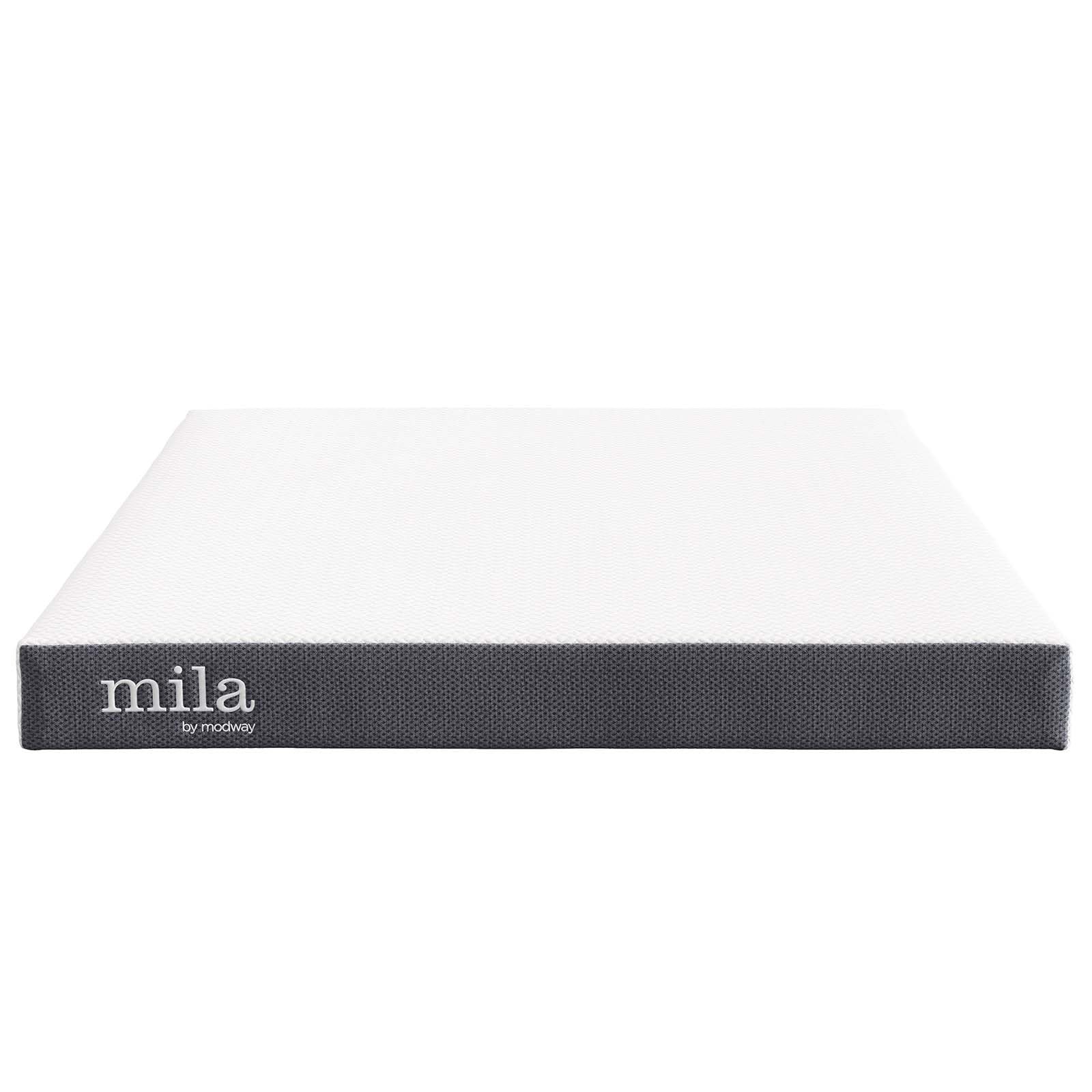 Modway Mila 6″ Modern Style Memory Foam Full XL Mattress in Gray