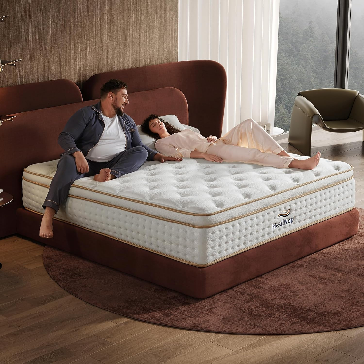 Queen,14inch Queen Hybrid Mattress in a Box Memory Foam Mattress Full Size Firm