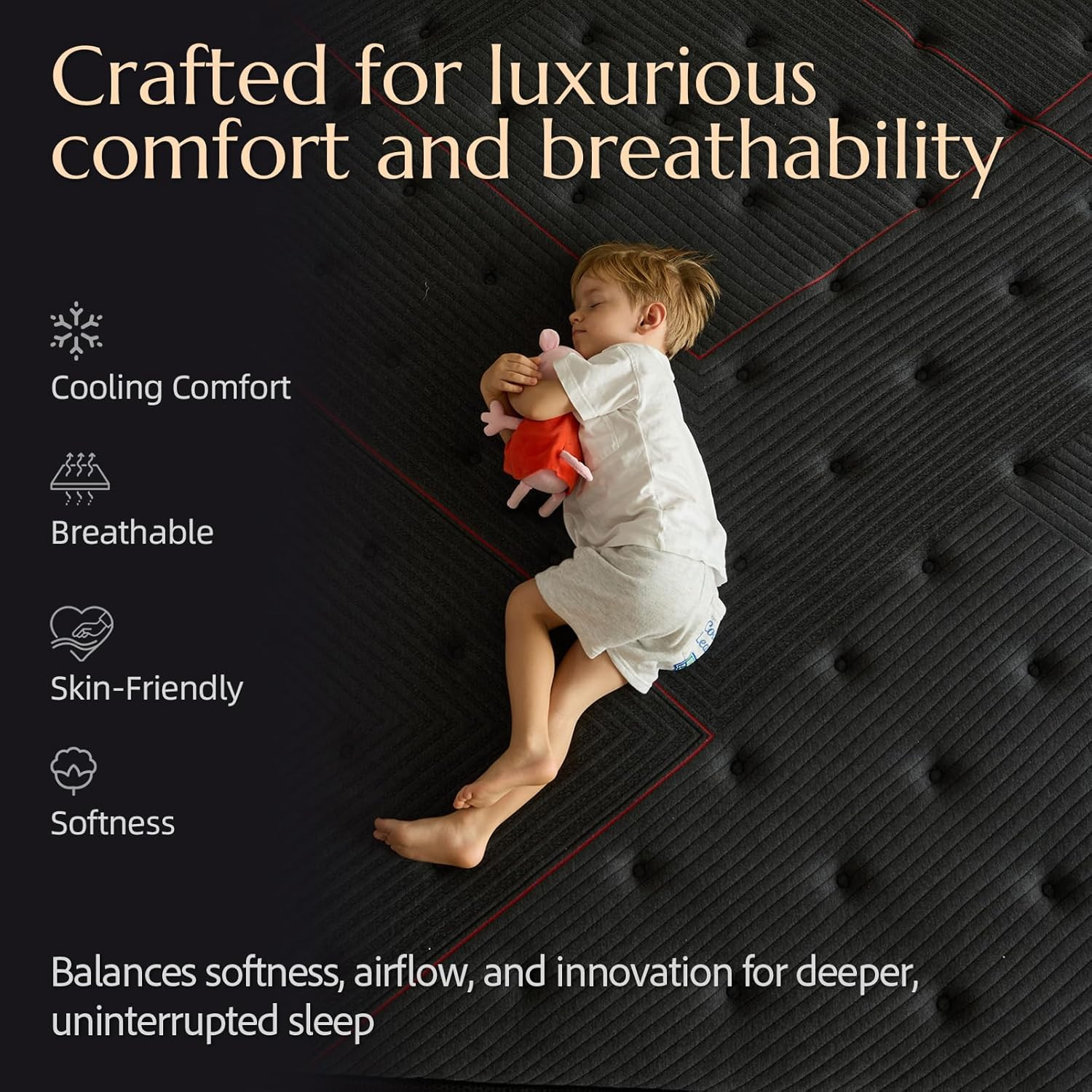 Aura Queen 10″ Dual Cooling Hybrid Mattress with Gel Foam & Breathable Cover
