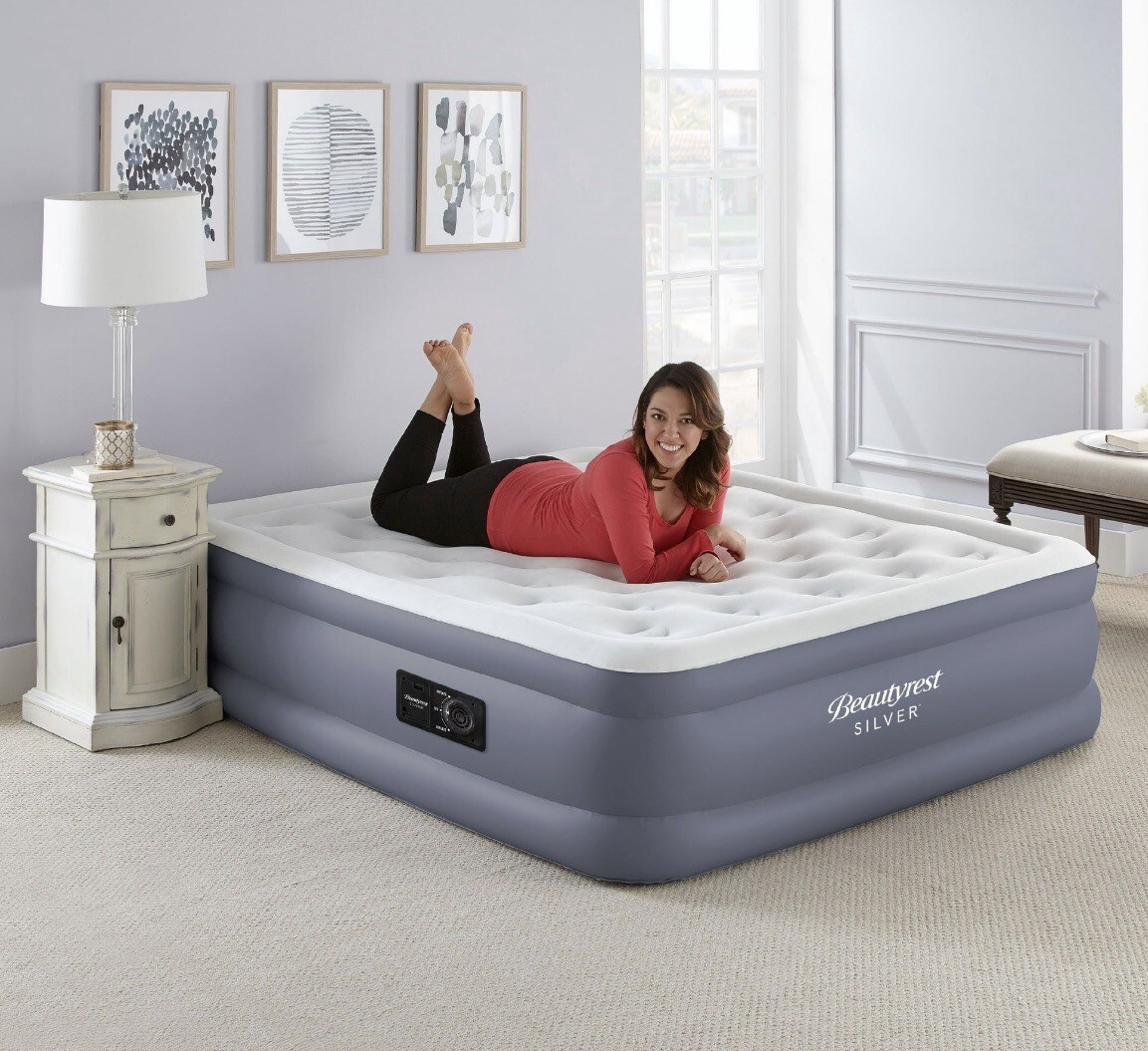 Beautyrest Silver 18″ Sensa-Lux Dual Coil Pillow Top Air Mattress-Queen Size