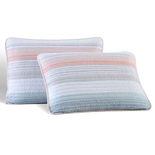 Coralinn Striped 3-Piece Quilt Set – Lightweight – Full/Queen – Full/Queen Blush