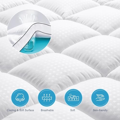 MASVIS Size Dual Layer 4 Inch Memory Foam King 2″Memory Foam+2″Mattress Topper