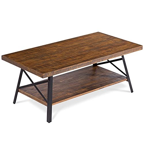 OLEESLEEP COCKTAIL TABLE METAL LEGS RUSTIC BROWN RUSTIC BROWN 18TB01S