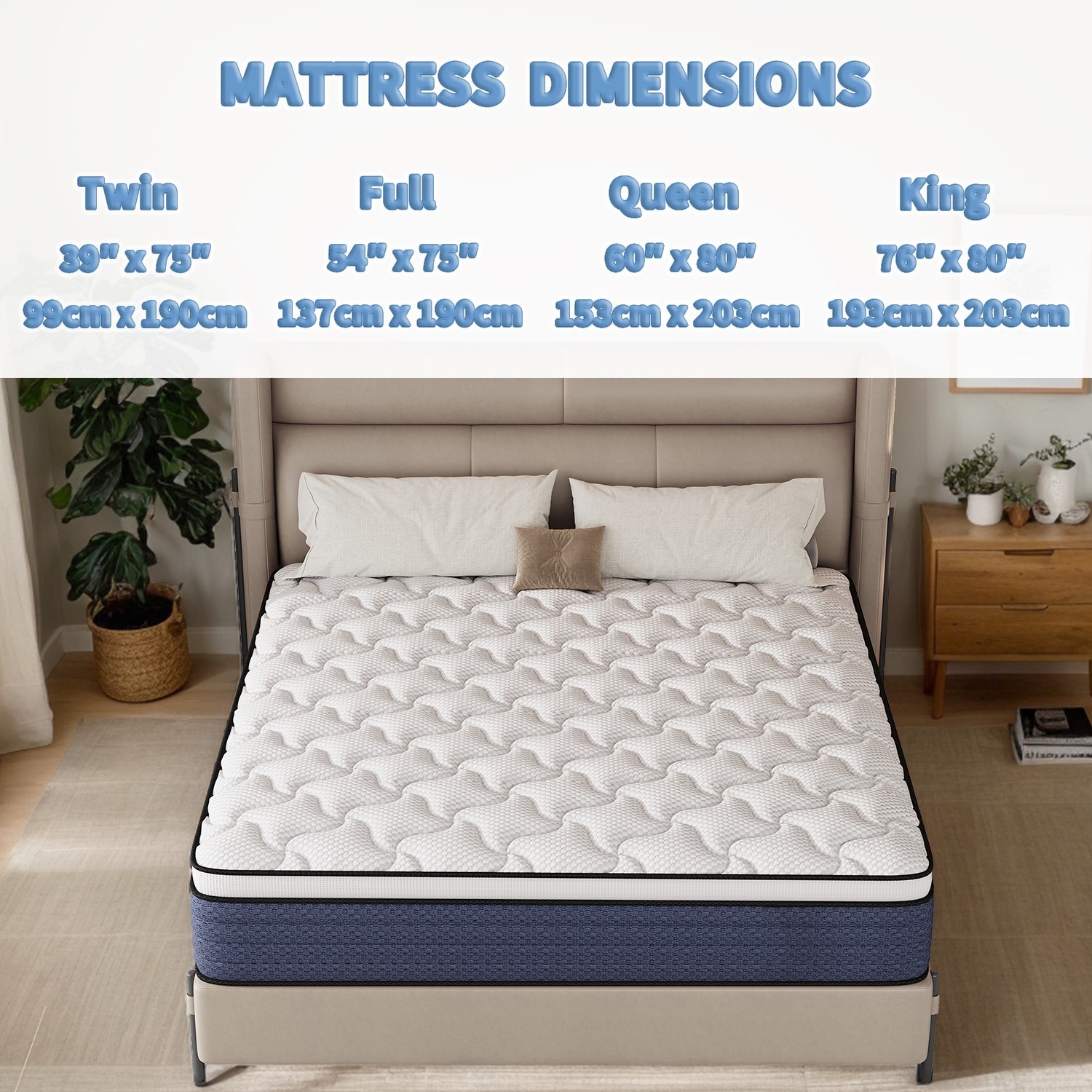 12-inch Full Size Gel Memory Foam Mattress – Medium firmness