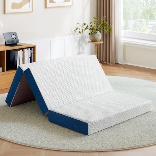 Size Folding Mattress, Trifold Gel Memory Foam Bed, Short Queen 6 Inch