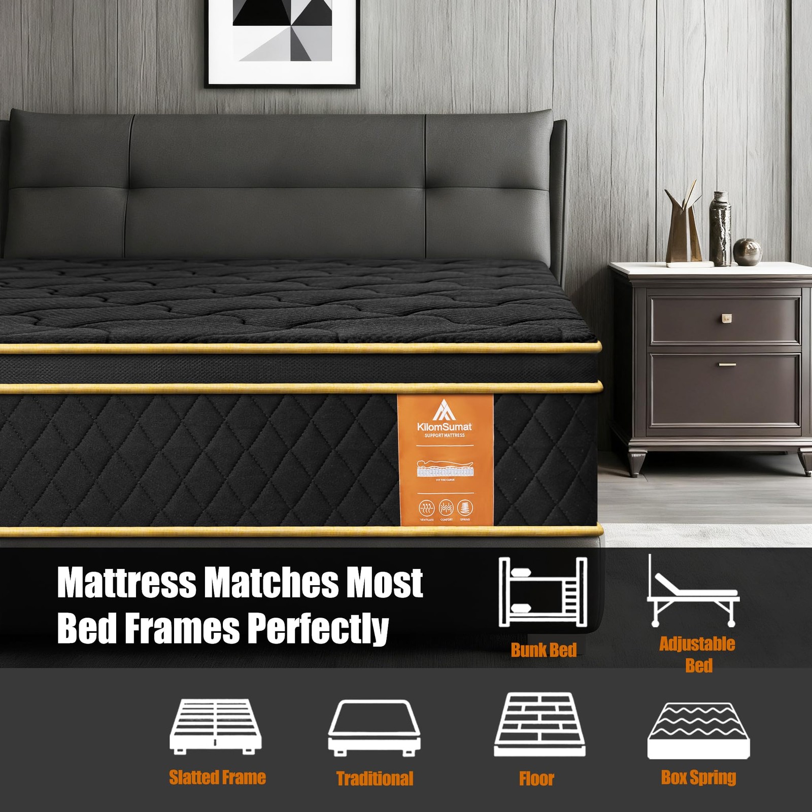 Twin Mattress 10 Inch Twin Size Mattresses in a Memory Foam Hybrid Twin Mattr…