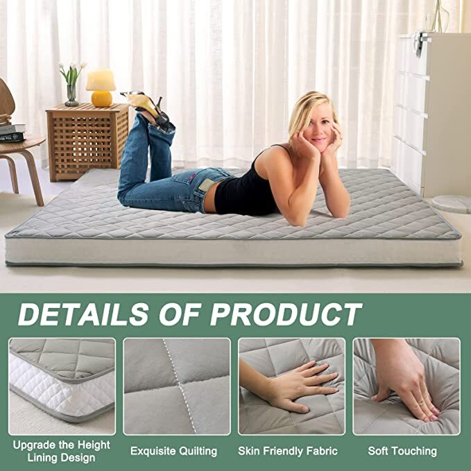 Japanese Futon Mattress Floor Mat Tatami Floor Memory Foam With Mattress Cover