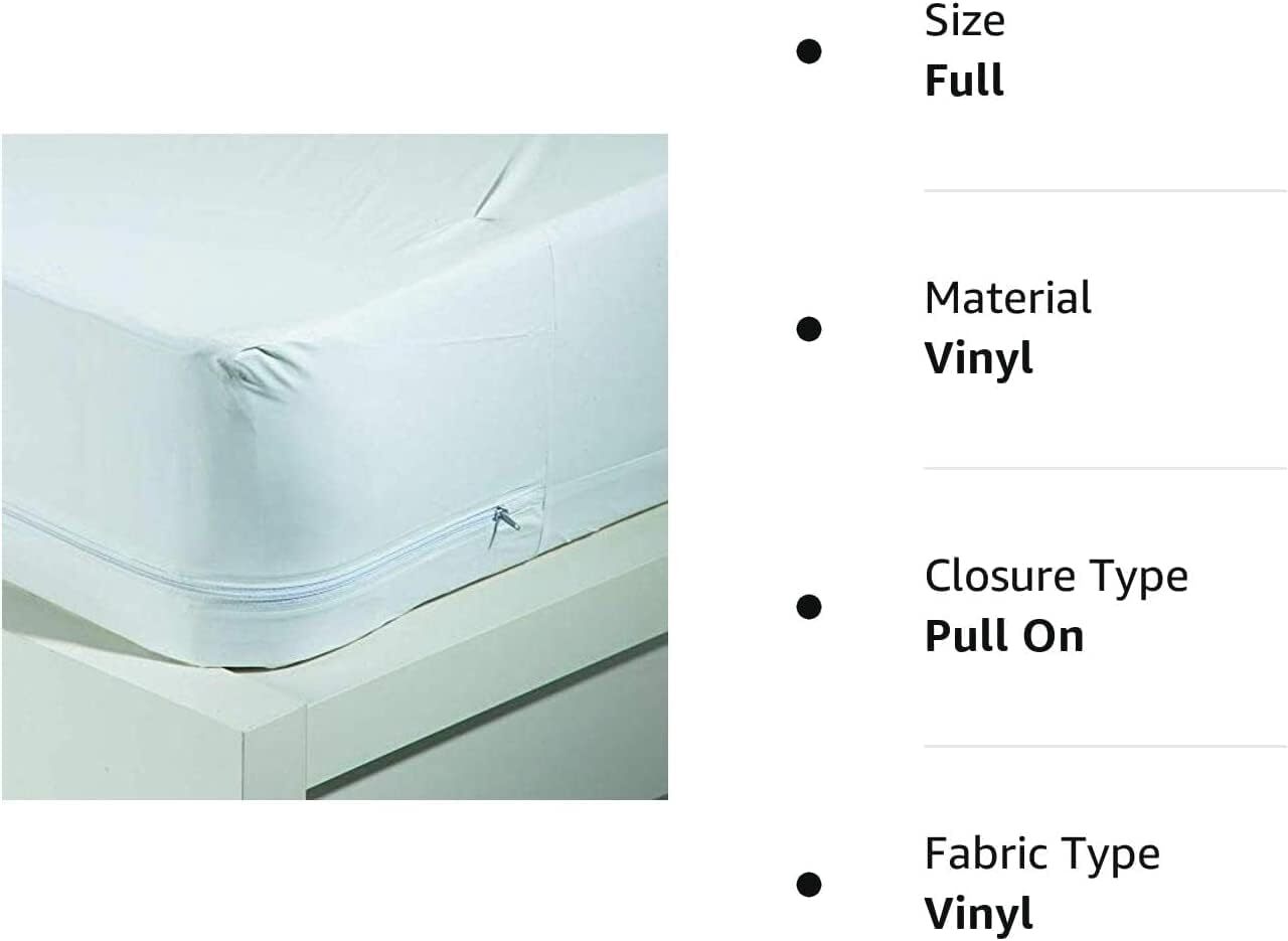 4Gauge Vinyl Plastic Mattress Protector Twin 76″ x 39″ x 11.5″ Deep, White