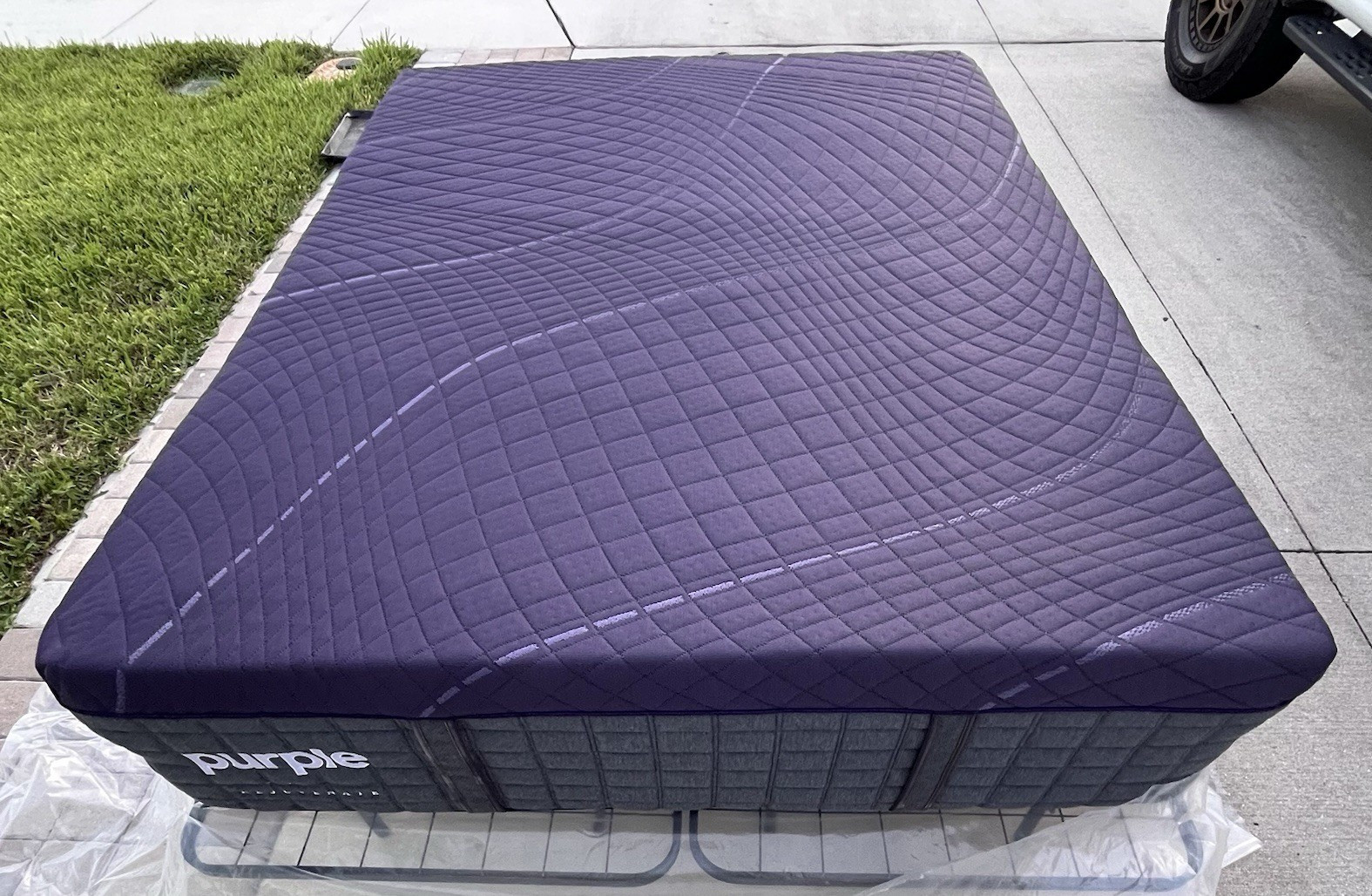 Purple Queen Foam Mattress, Medium Firm, Removable Fabric Cover, Purple