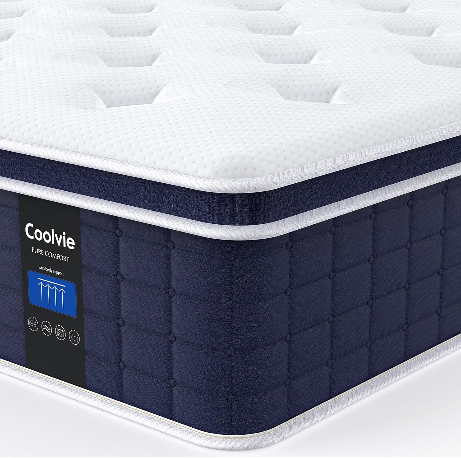 12 Inch Twin XL Mattress, Hybrid XL Twin Mattress in a Box, Medium Firm Feel, 3